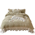 Juego de ropa de cama de terciopelo verde